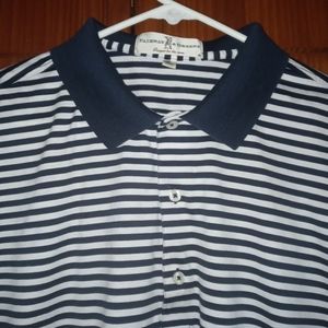 Men Golf Shirt XL POTLAND MAINE COUNTRY CLUB Navy W/White Stripes